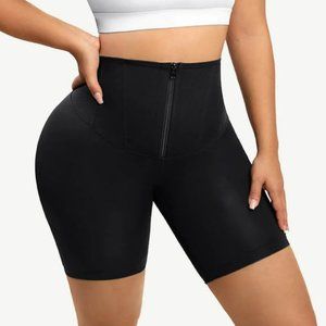 Tummy Control Latex Shorts with Sturdy Zipper